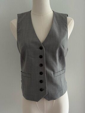 Banana Republic Women's Gray Button-Front Vest